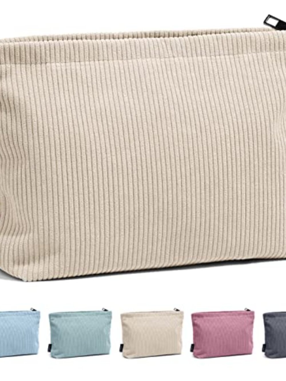 Corduroy Cosmetic Bag Small Makeup Pouch Travel Toiletry Bag
